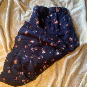 Gianni Bini floral pencil skirt size 2 navy blue